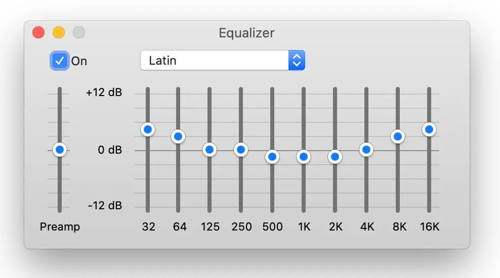 best equalizer settings - latin