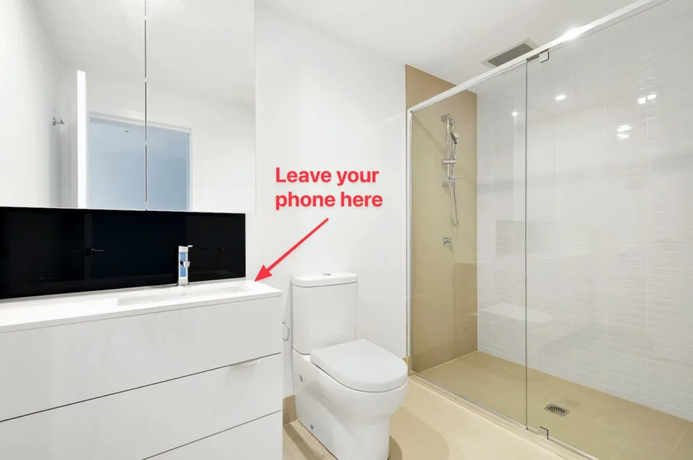 how to listen to music in the shower - leave phone nearby