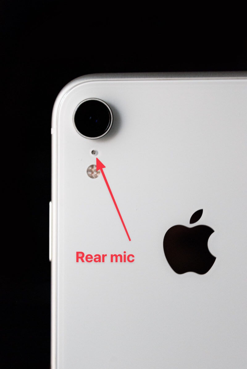 where is the microphone on iphone xr - rear