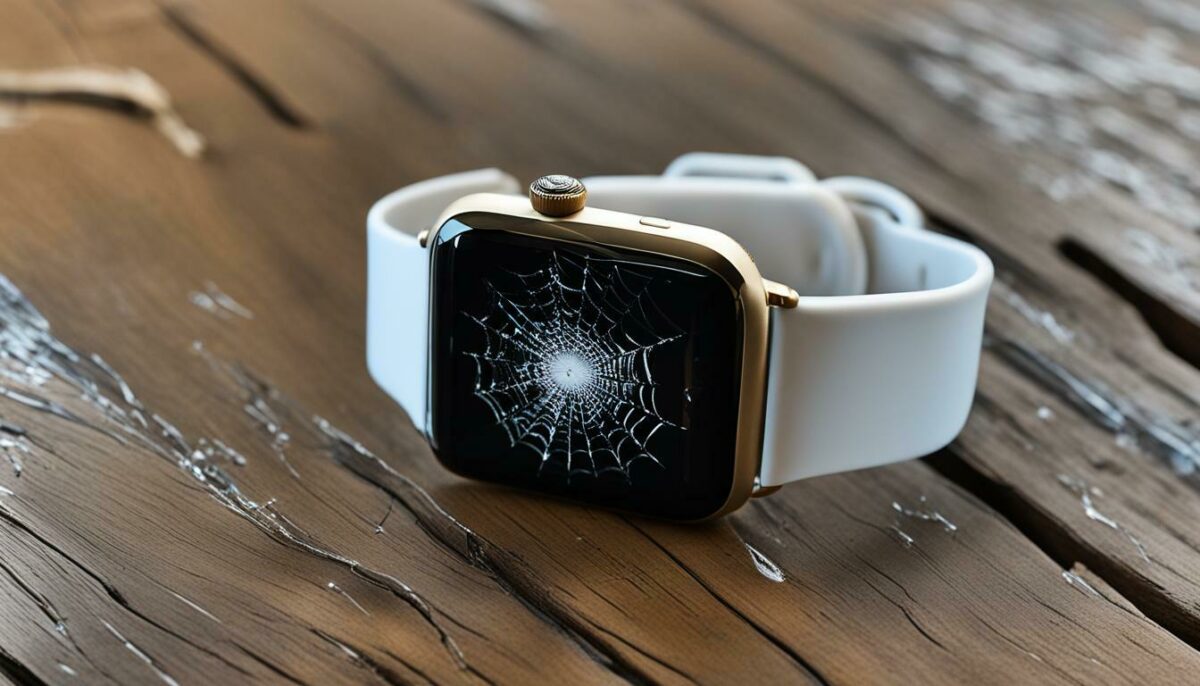 Apple Watch with cracked screen