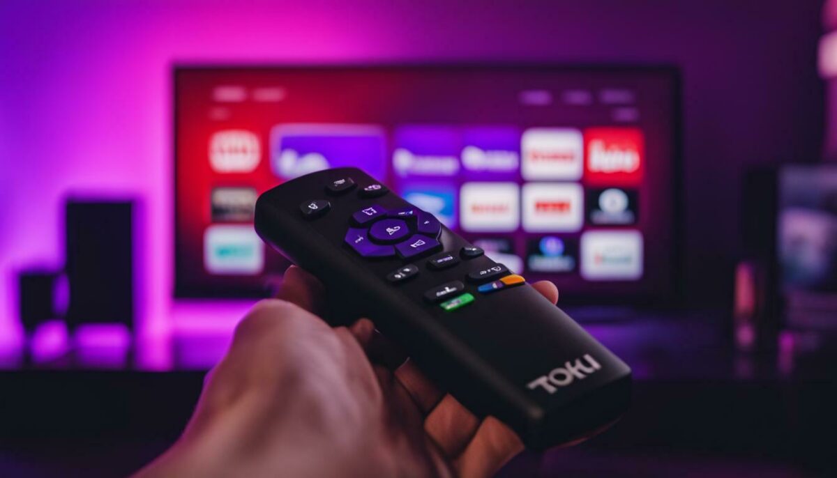 Roku remote with Twitch channel on screen
