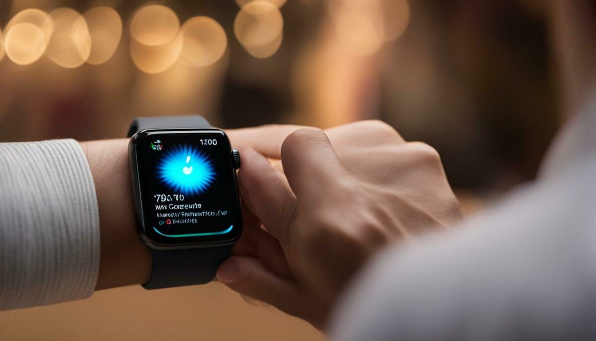 apple watch with swipe up gesture displayed on screen