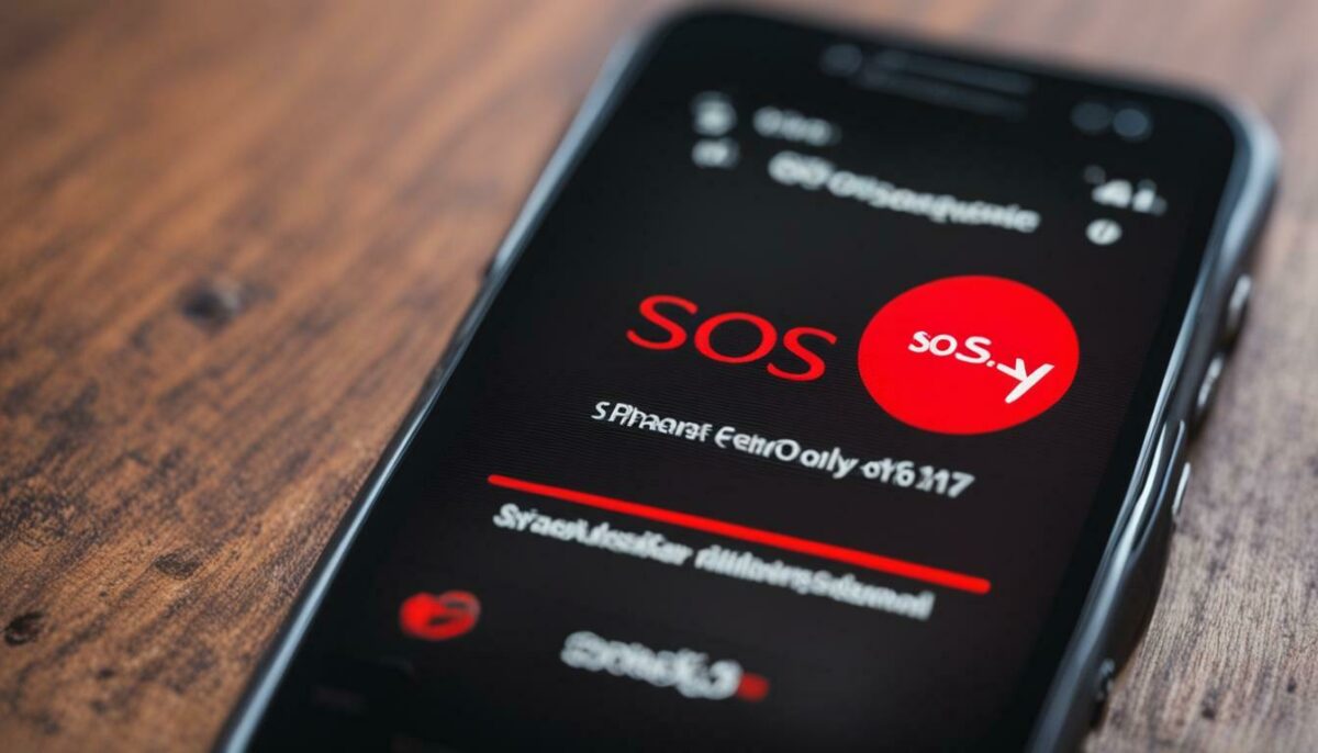 phone displaying sos only