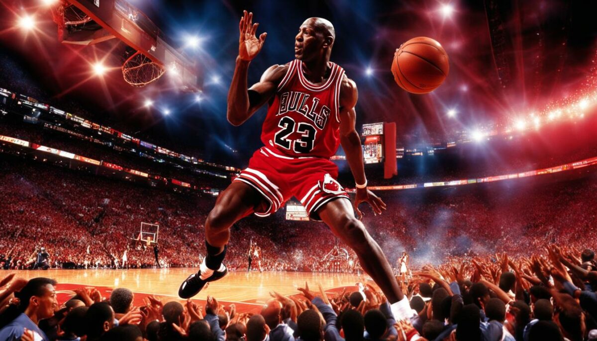 HD Michael Jordan wallpaper showcasing the basketball legend in action on the court.