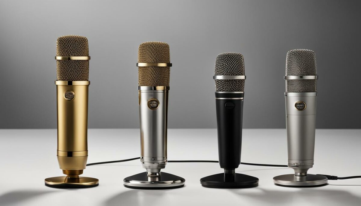 Vocal microphone, condenser microphone, dynamic microphone comparison