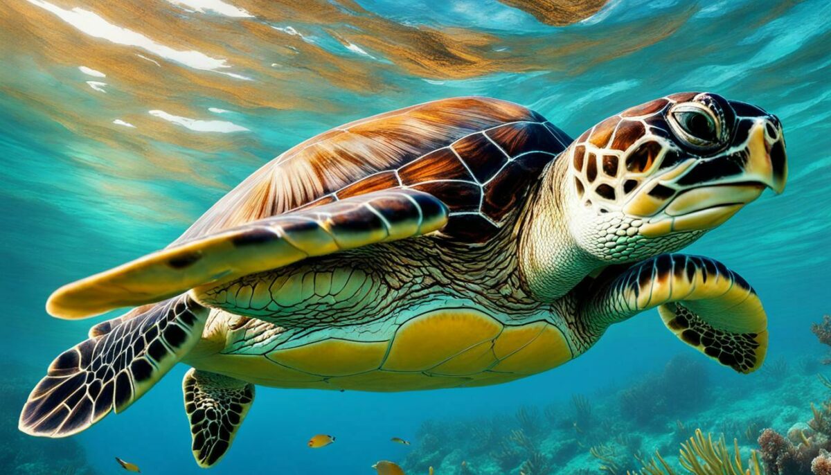 sea turtle in turquoise water