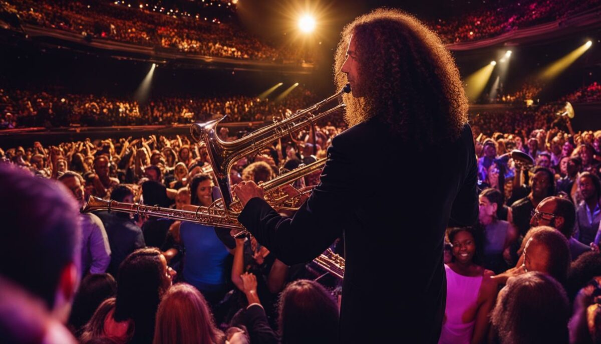 Kenny G performing on stage