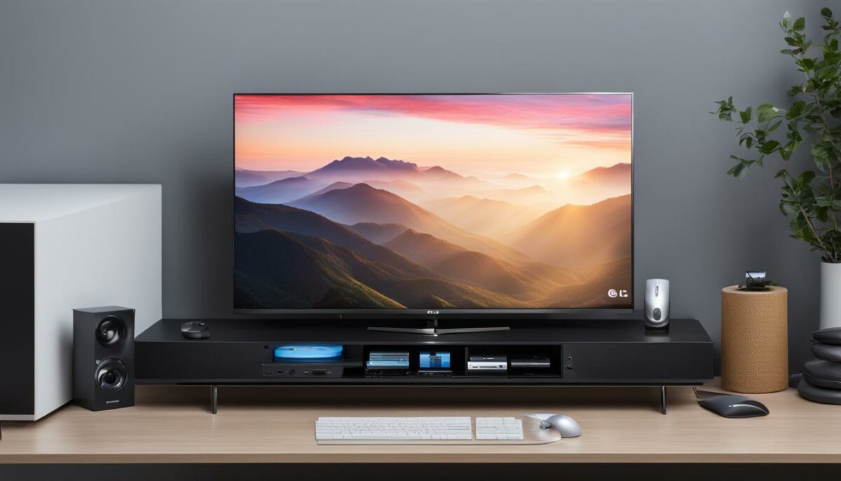 LG Smart TV with connected keyboard and mouse