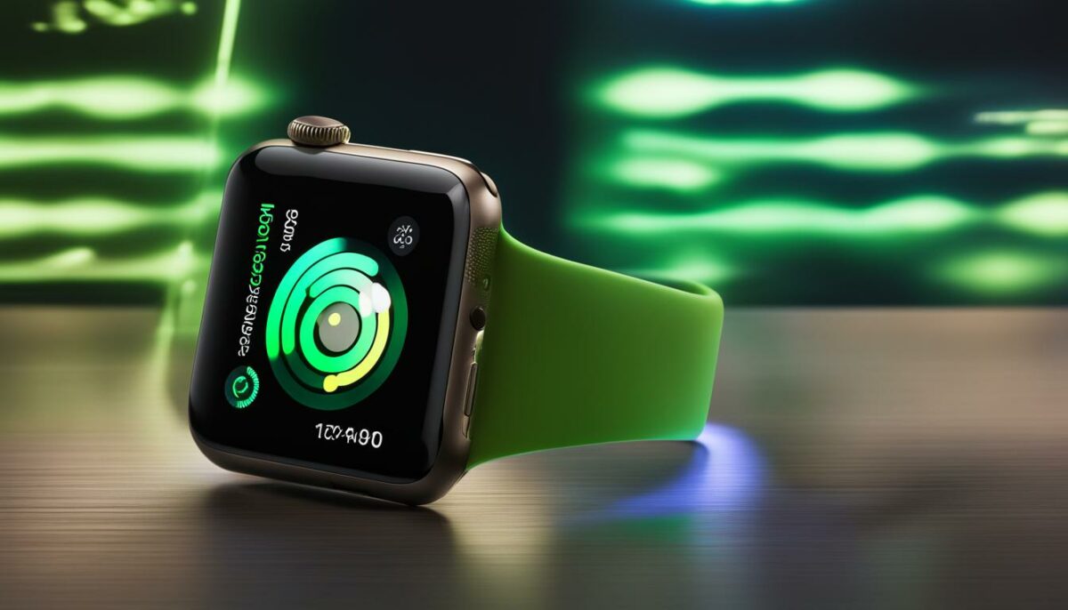 apple watch with green lights