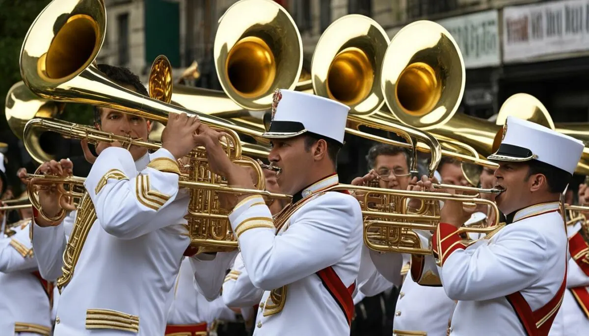 brass instruments in a band