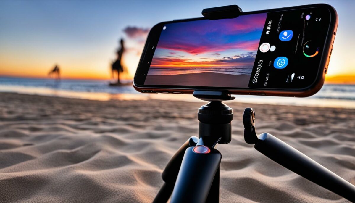 iPhone X beach tripod