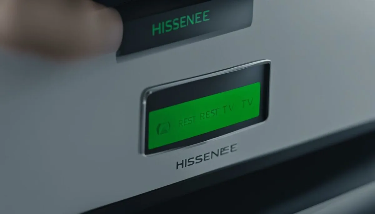 where is the reset button on Hisense TV