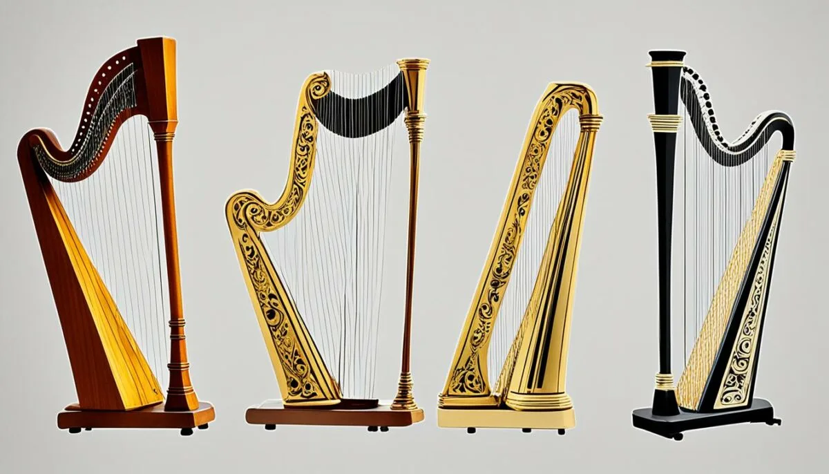 wire-strung harp vs. nylon-strung harp image